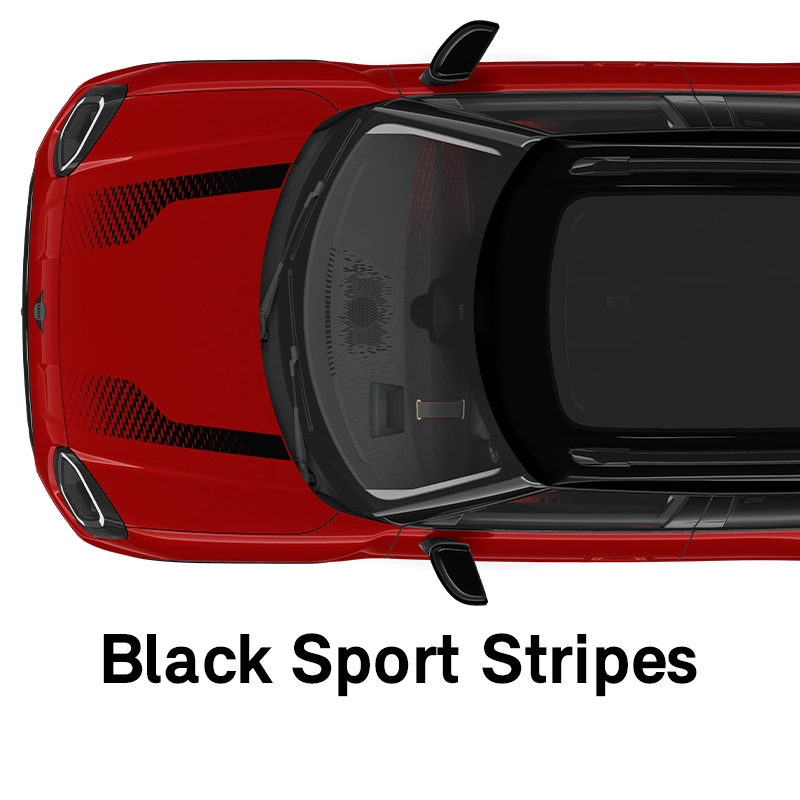 MINI pruge poklopca motora: Crne sportske pruge
