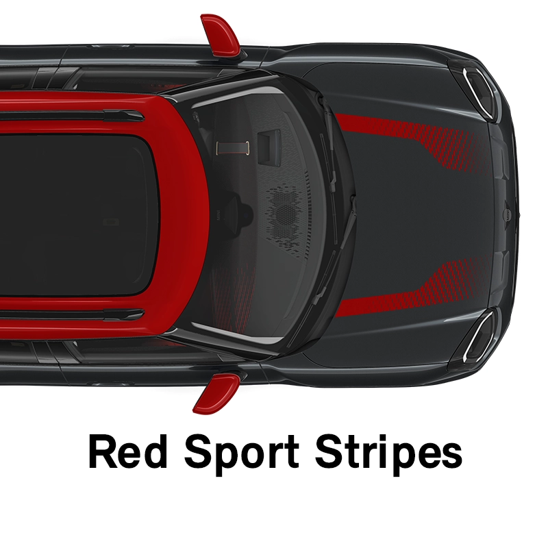MINI pruge poklopca motora: Crvene sportske pruge