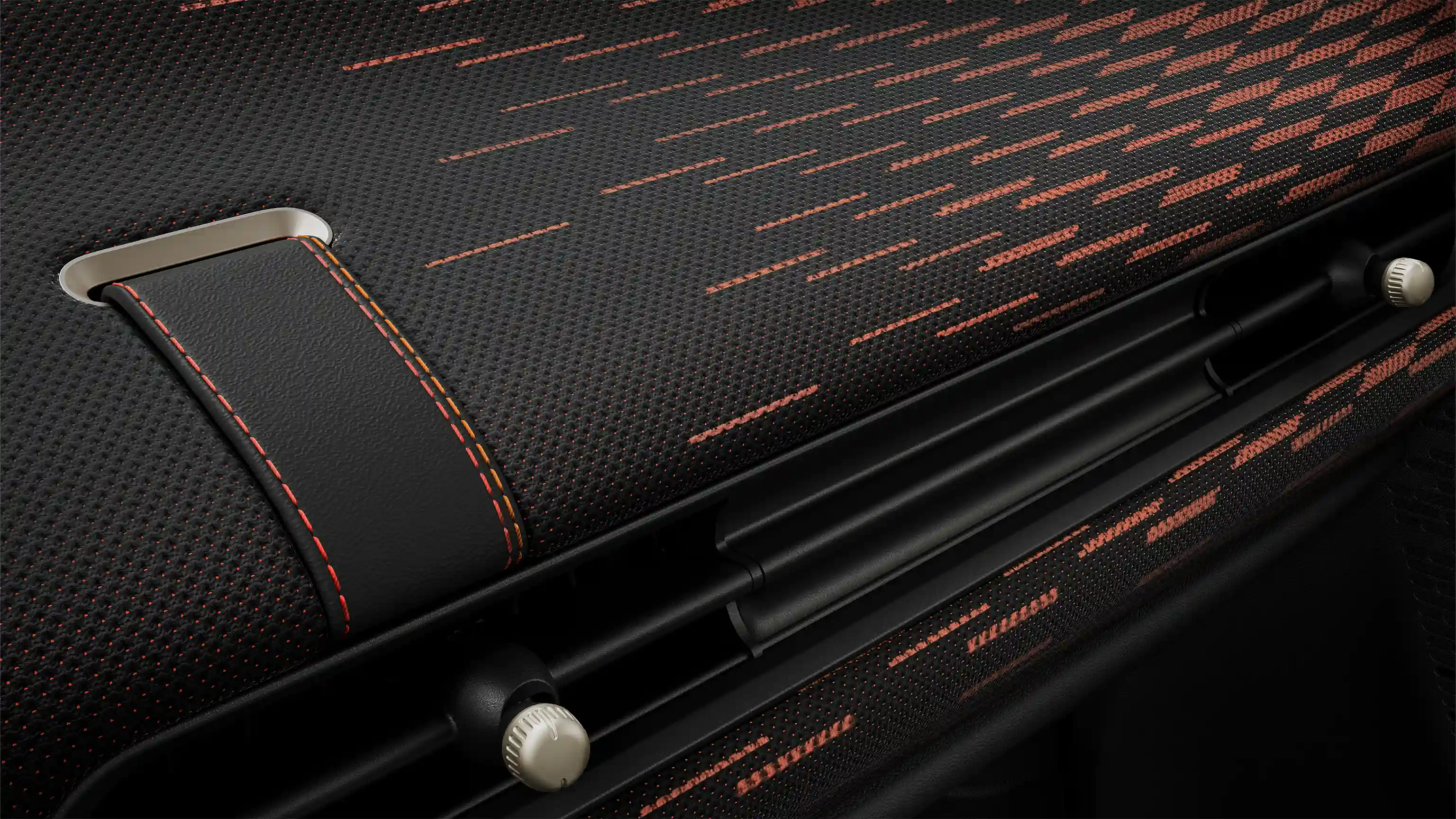 Prikaz komandne table MINI Cooper-a JCW stil crvene i crne boje