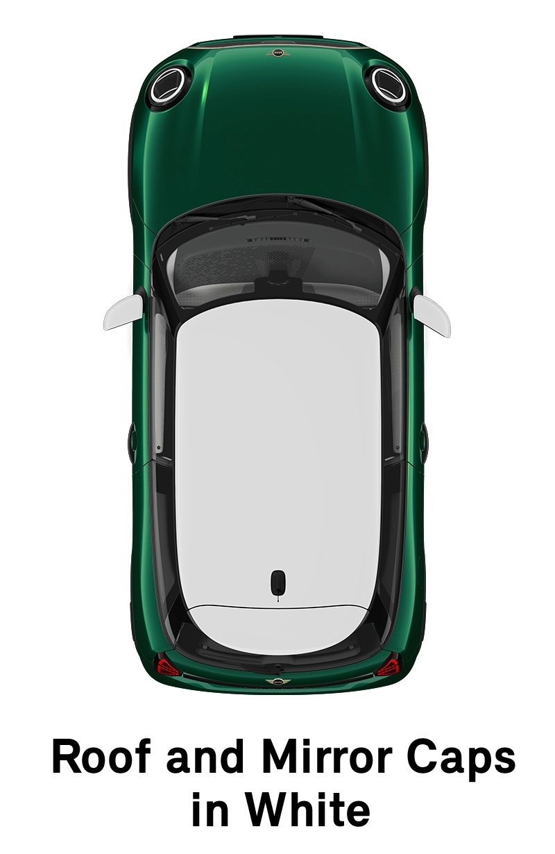 MINI krov: Beli krov i poklopci retrovizora