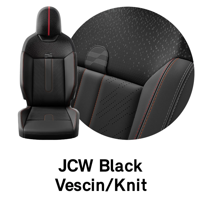 MINI Tapaciranje: JCW Crna veštačka koža/pleteno