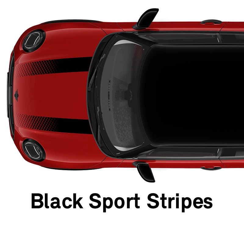 MINI pruge poklopca motora: Crne sportske pruge