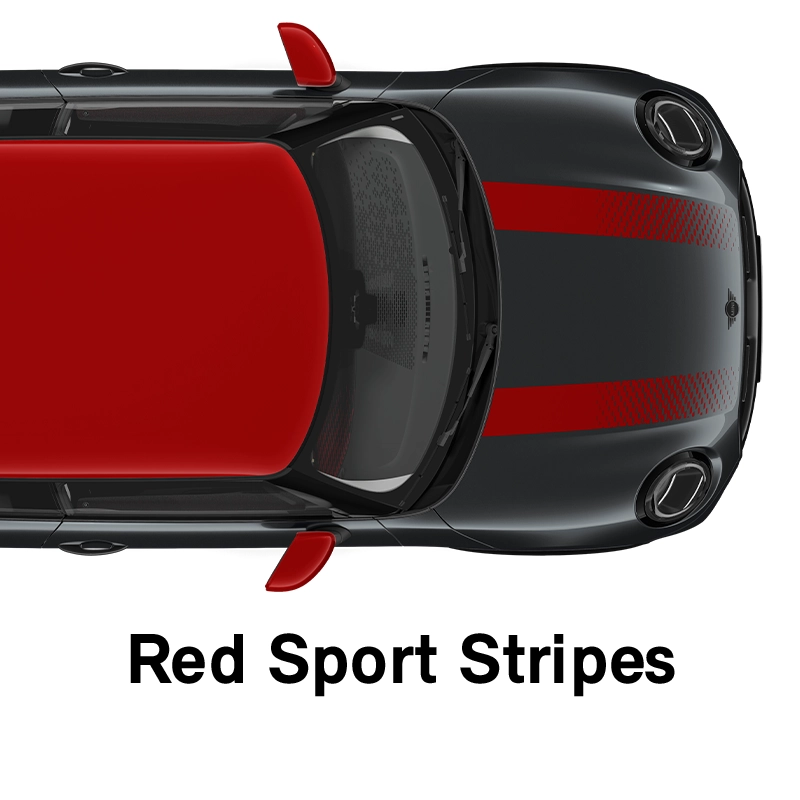 MINI pruge poklopca motora: Crvene sportske pruge