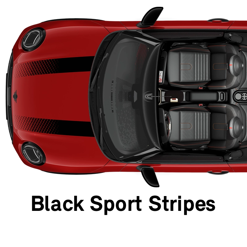 MINI pruge poklopca motora: Crne sportske pruge