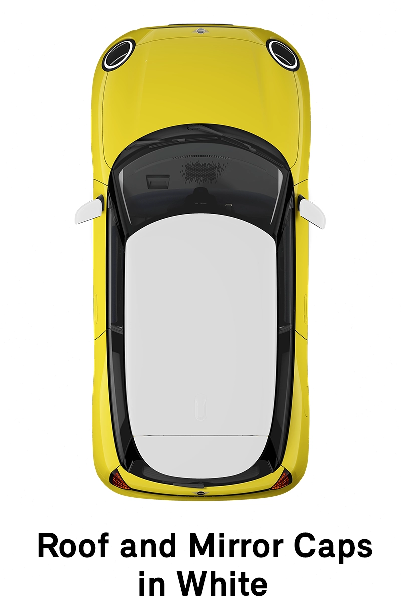 MINI krov: Beli krov i poklopci retrovizora