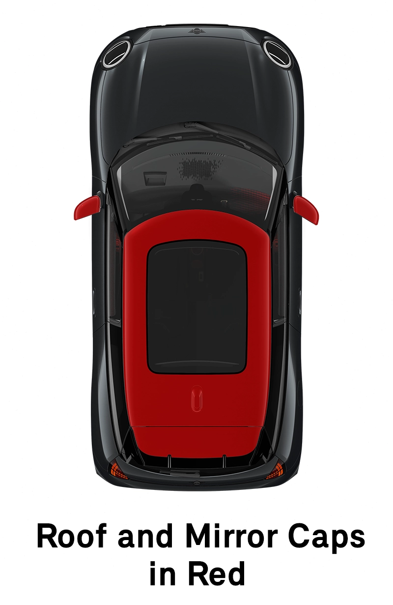 MINI krov: Crveni krov i poklopci retrovizora