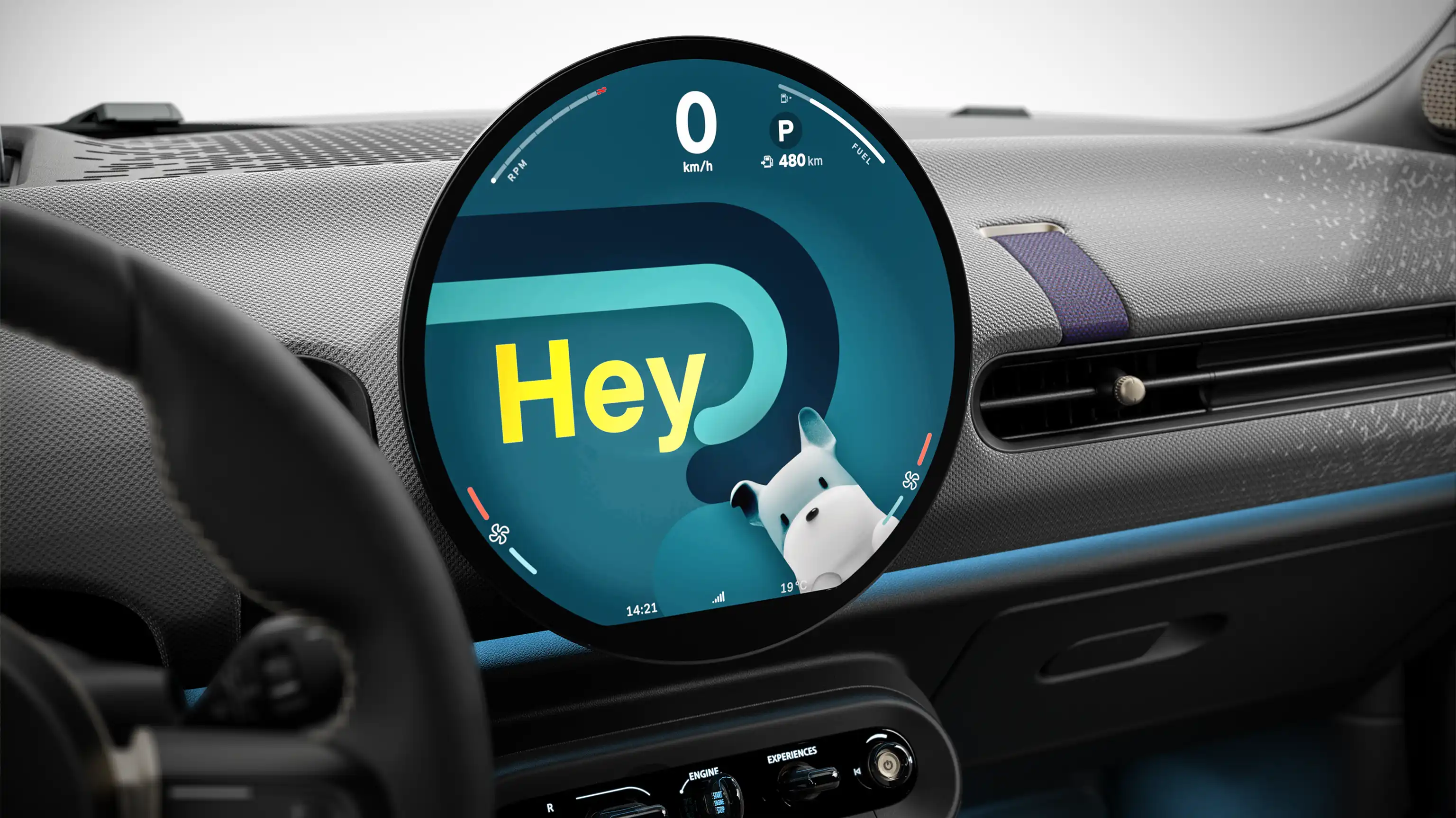 Detaljan video snimak ekrana MINI Cooper Kabrioleta koji prikazuje navigaciju