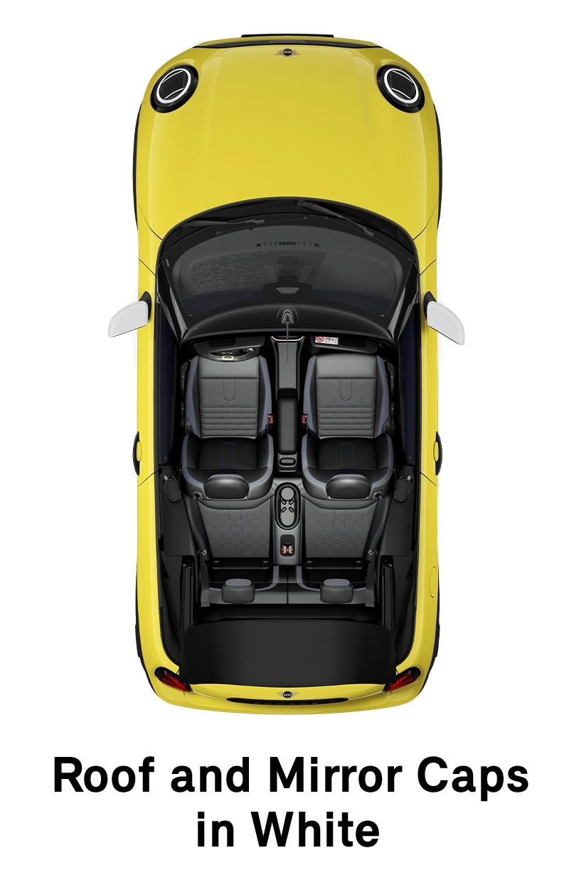 MINI krov: Beli krov i poklopci retrovizora