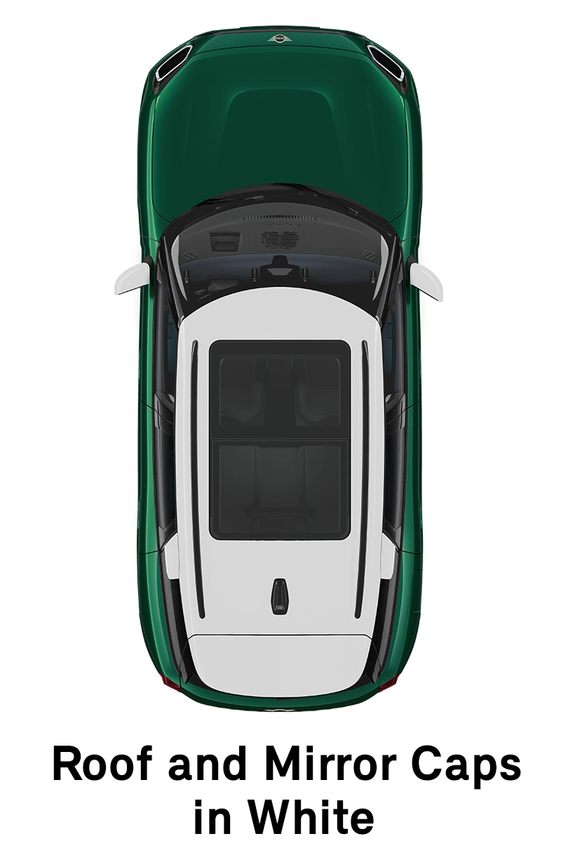 MINI krov: Beli krov i poklopci retrovizora