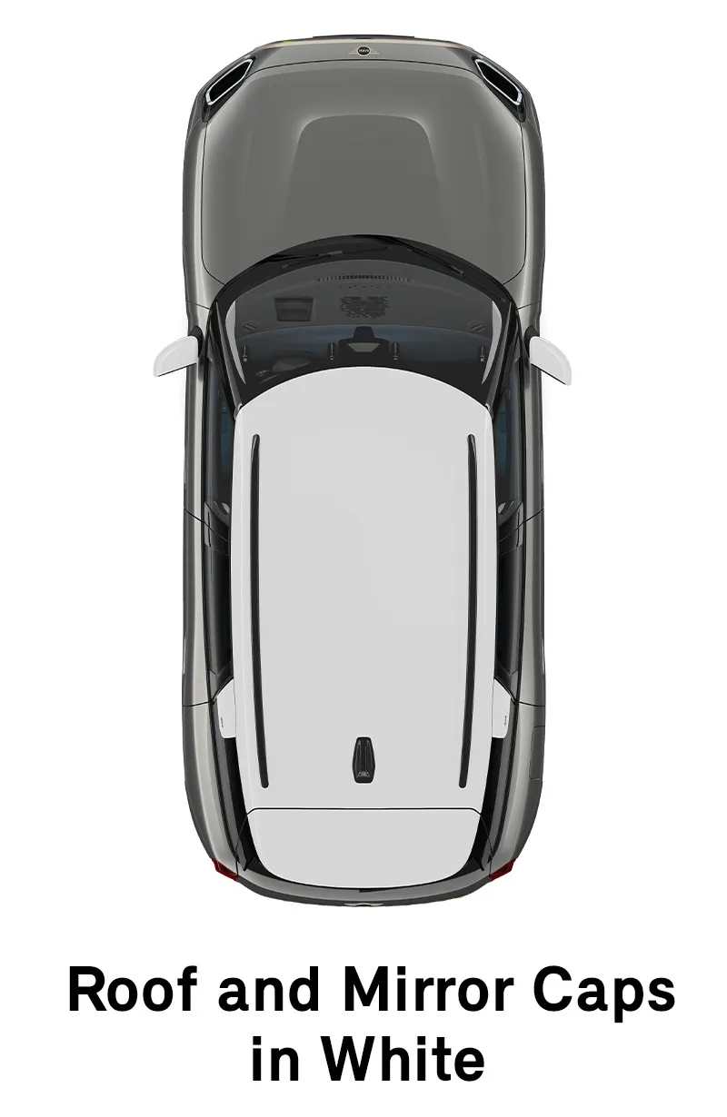 MINI krov: Beli krov i poklopci retrovizora