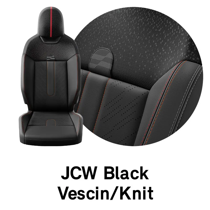 MINI Tapaciranje: JCW Crna veštačka koža/Pleteno