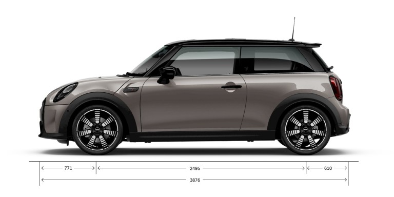 MINI Hatch 3 vrata – bočni izgled – dimenzije